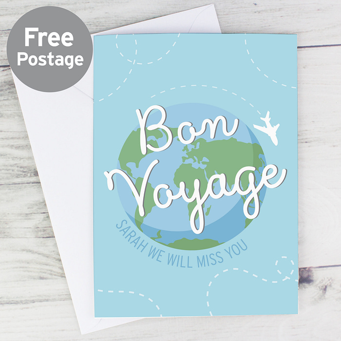 Personalised Bon Voyage Card - ItJustGotPersonal.co.uk