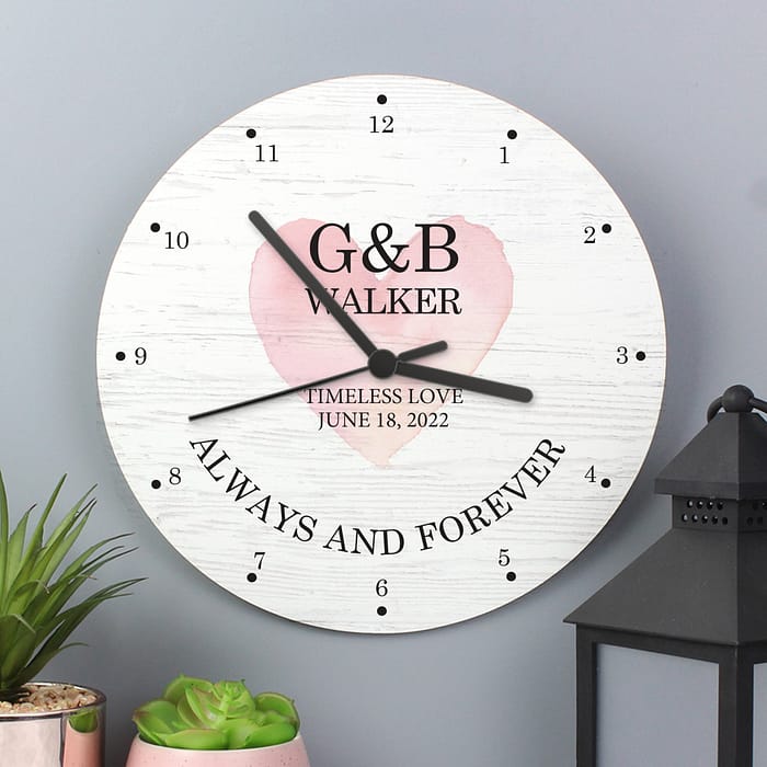 Personalised Couples Wooden Clock - ItJustGotPersonal.co.uk