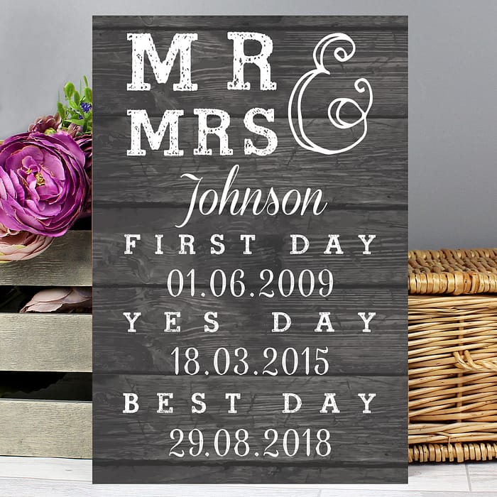 Personalised Mr & Mrs First Day Yes Day & Best Day Metal Sign - ItJustGotPersonal.co.uk