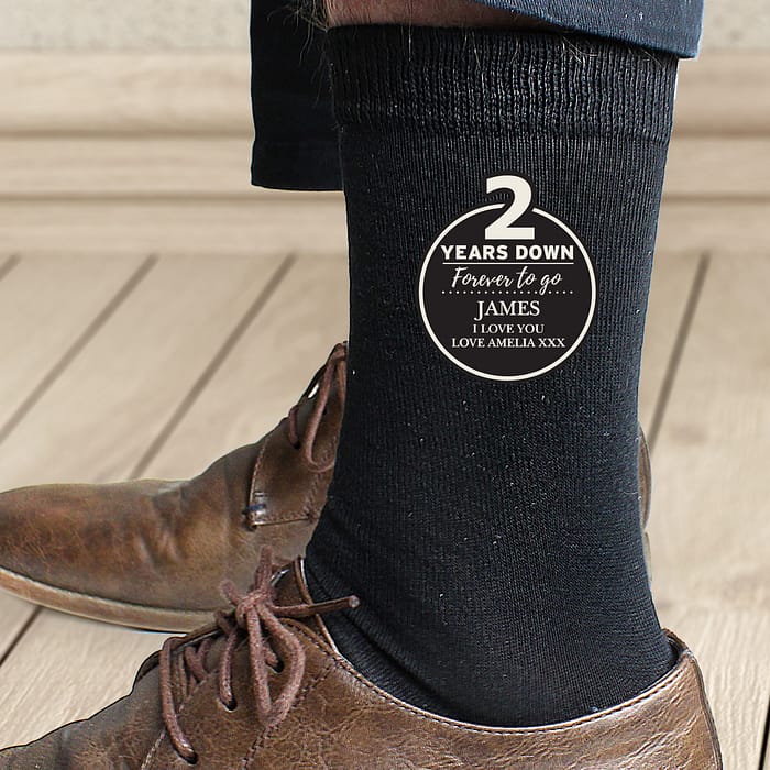 Personalised 2nd Anniversary Mens Socks - ItJustGotPersonal.co.uk