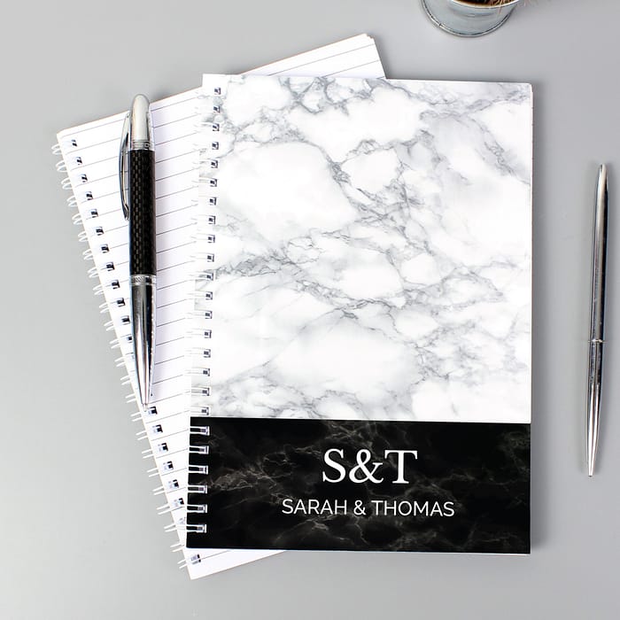 Personalised Marble Effect A5 Notebook - ItJustGotPersonal.co.uk