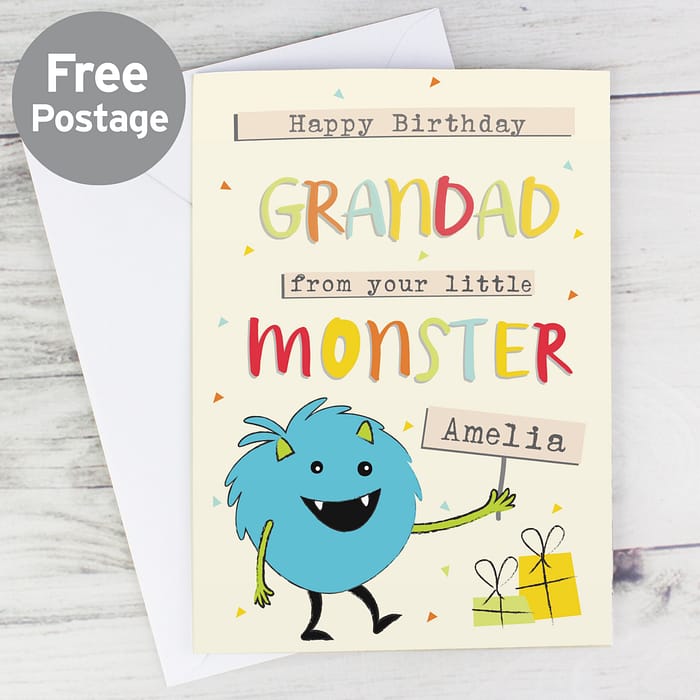 Personalised Little Monster Card - ItJustGotPersonal.co.uk