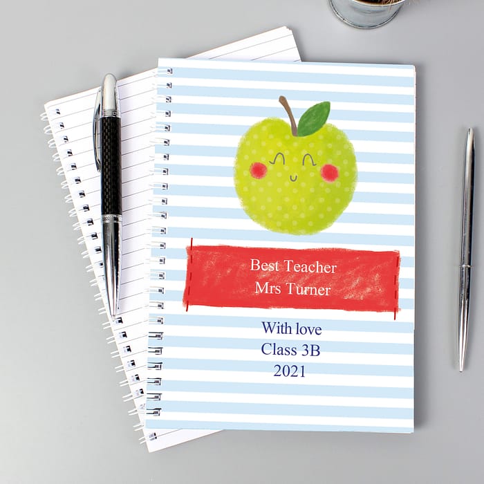 Personalised Apple for the Teacher A5 Notebook - ItJustGotPersonal.co.uk