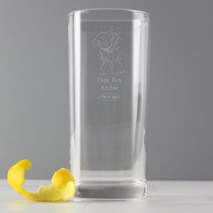 Personalised Me To You Engraved Wedding Boy Hi Ball Glass - ItJustGotPersonal.co.uk