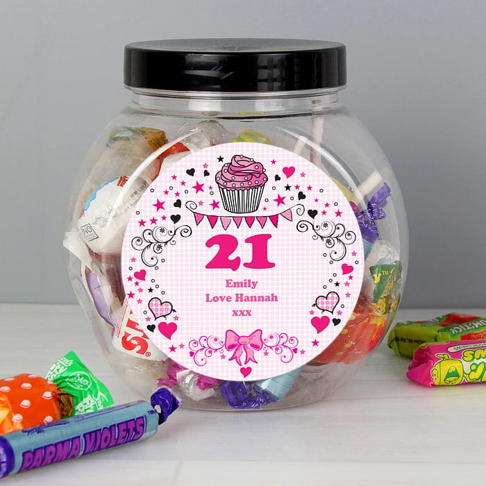 Personalised Birthday Big Age Sweet Jar - ItJustGotPersonal.co.uk