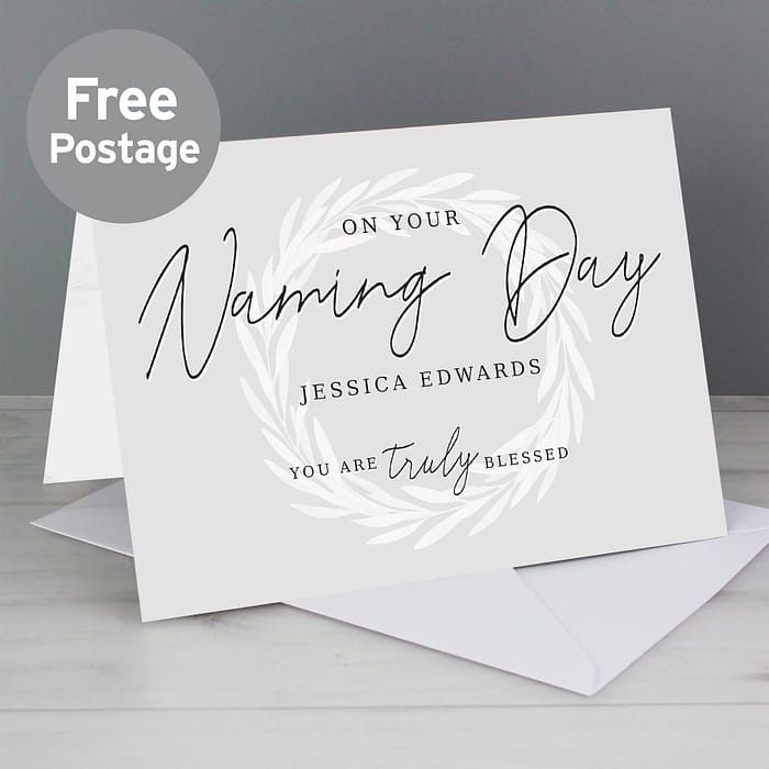 Personalised Truly Blessed Naming Day Card - ItJustGotPersonal.co.uk