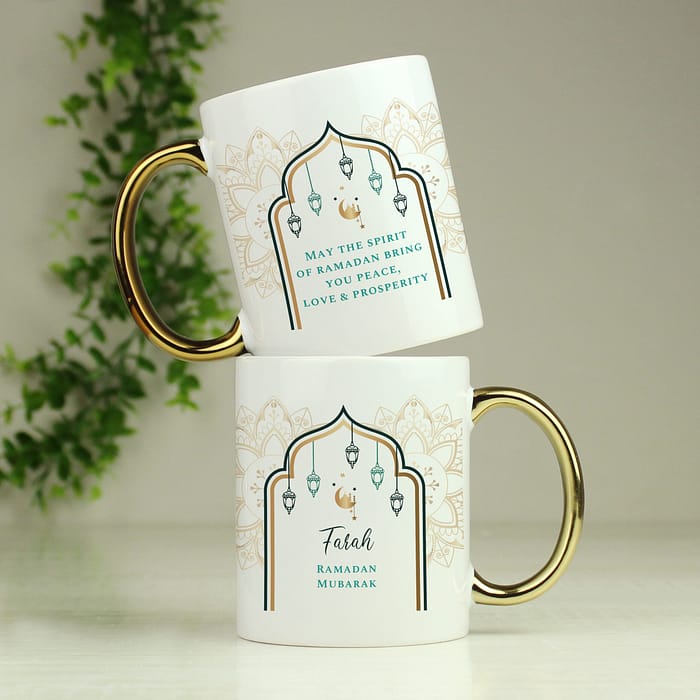 Personalised Eid and Ramadan Gold Handled Mug - ItJustGotPersonal.co.uk