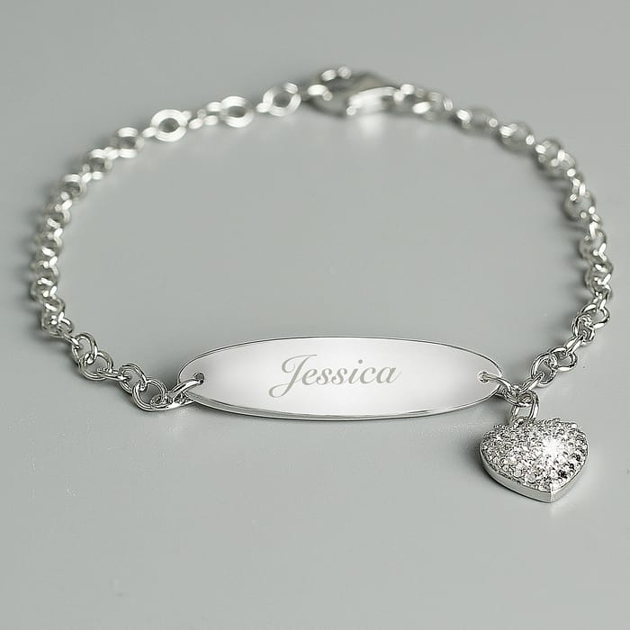 Personalised Children's Sterling Silver and Cubic Zirconia Bracelet - ItJustGotPersonal.co.uk