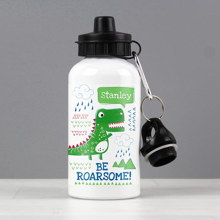 Personalised 'Be Roarsome' Dinosaur Drinks Bottle - ItJustGotPersonal.co.uk