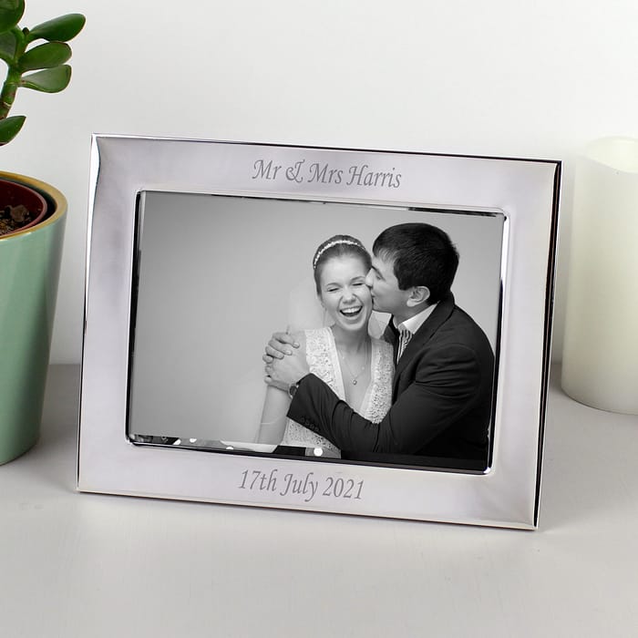Personalised Silver Plated 5x7 Landscape Photo Frame - ItJustGotPersonal.co.uk