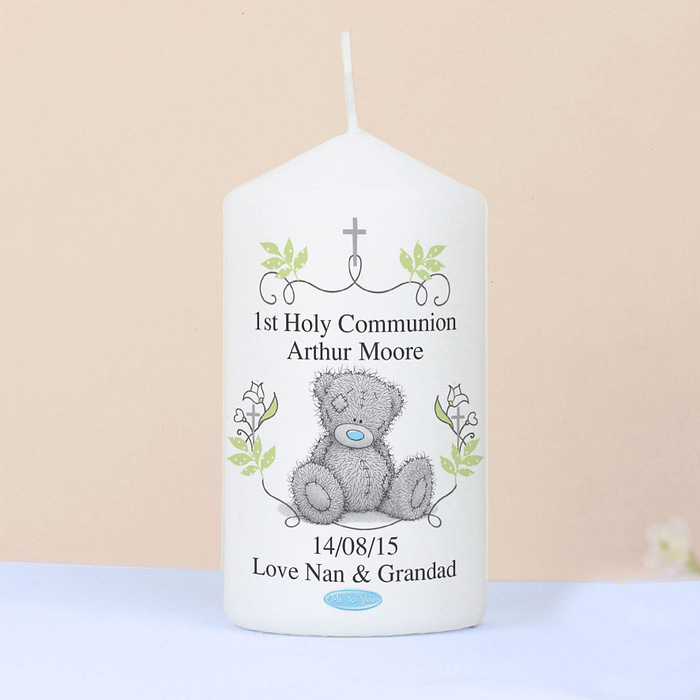 Personalised Me To You Religious Cross Pillar Candle - ItJustGotPersonal.co.uk