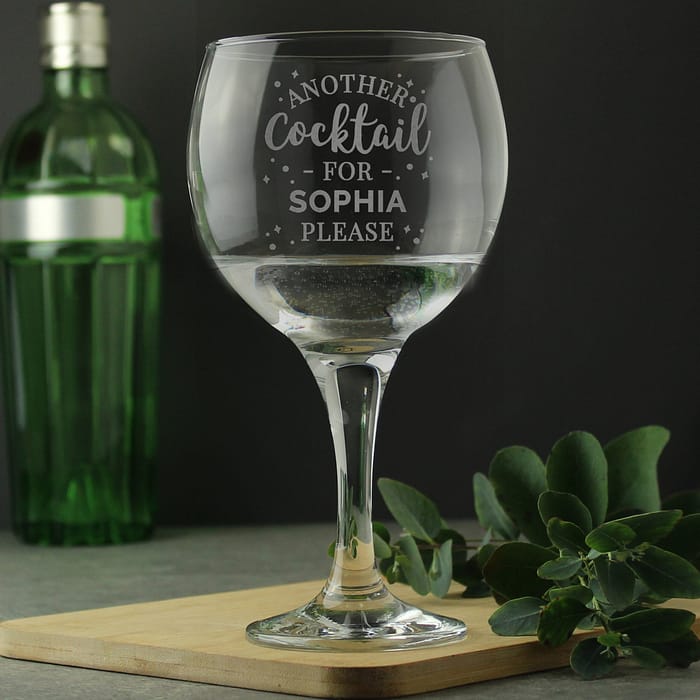 Personalised Another Cocktail Balloon Glass - ItJustGotPersonal.co.uk