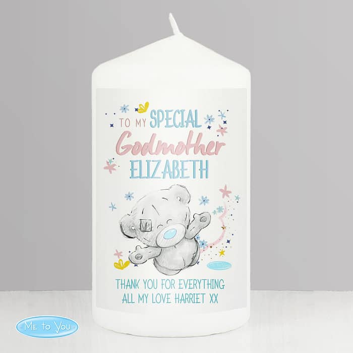 Personalised Me to You Godmother Pillar Candle - ItJustGotPersonal.co.uk