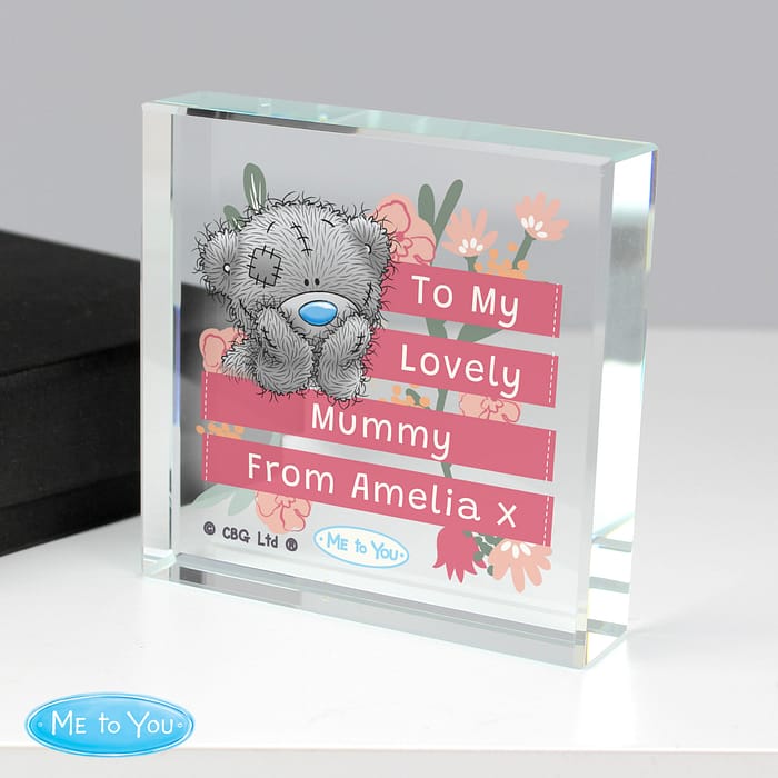 Personalised Me To You Floral Crystal Token - ItJustGotPersonal.co.uk