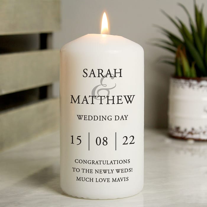 Personalised Couples Pillar Candle - ItJustGotPersonal.co.uk