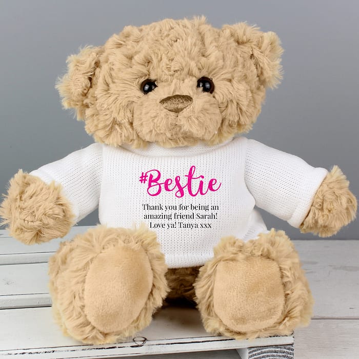 Personalised #Bestie Teddy Bear - ItJustGotPersonal.co.uk
