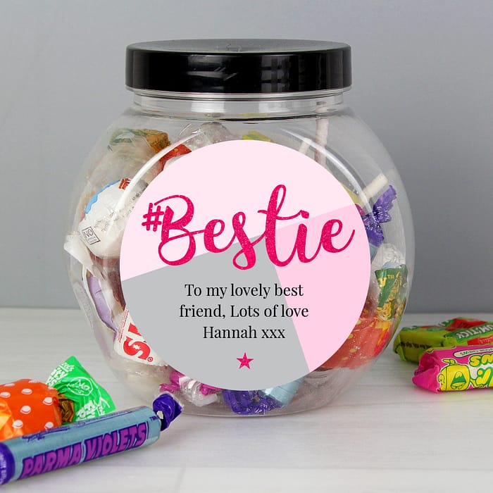 Personalised #Bestie Sweet Jar - ItJustGotPersonal.co.uk