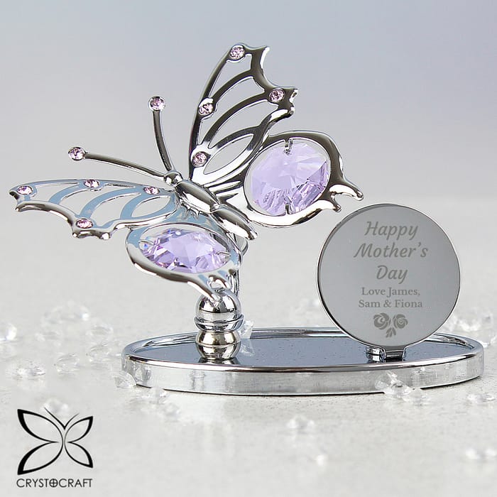 Personalised Happy Mothers Day Crystocraft Butterfly - ItJustGotPersonal.co.uk